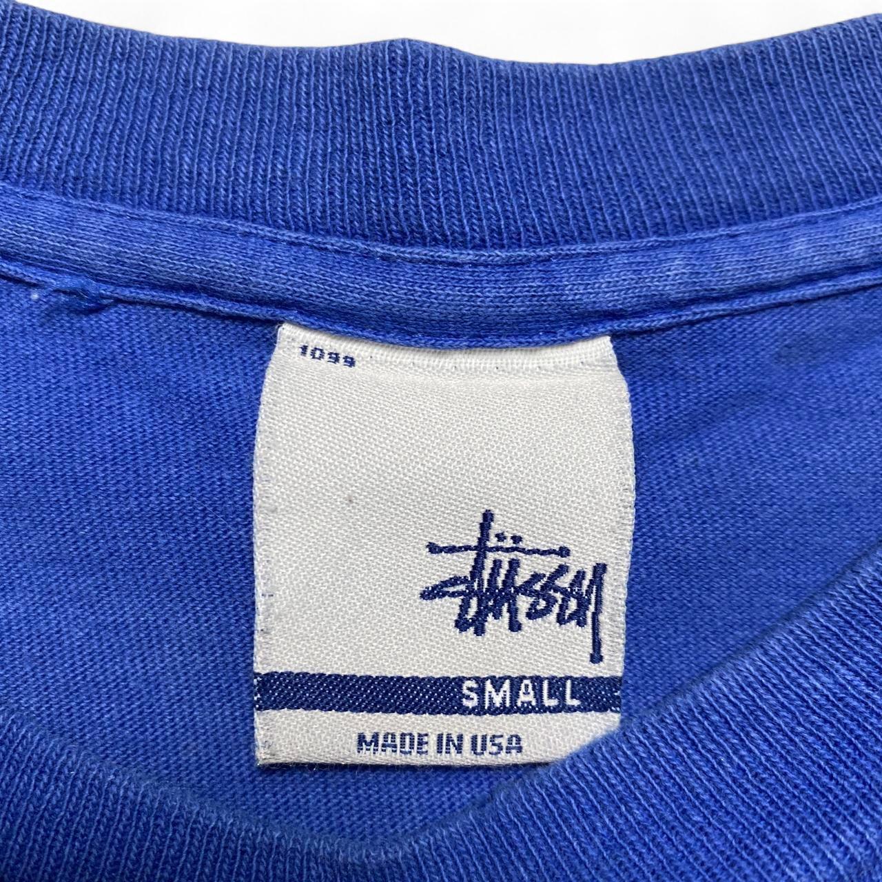Stussy Vintage Blue and White Skull T Shirt (S)