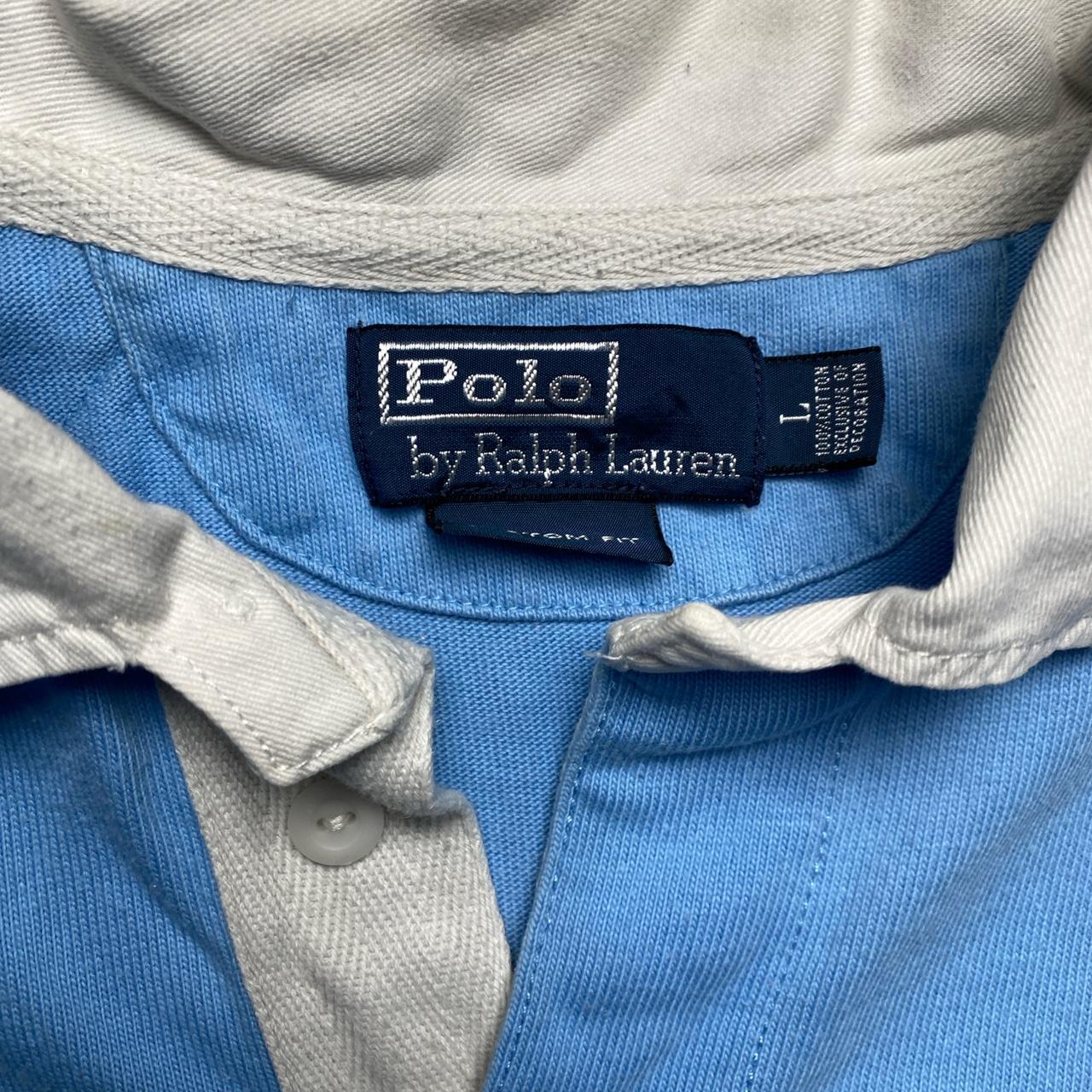 Polo Ralph Lauren Light Baby Blue Rugby Polo Long Sleeve Shirt (L)