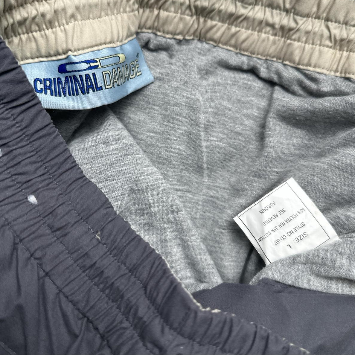 Criminal Damage Grey Cargo Baggy Trousers (32W)