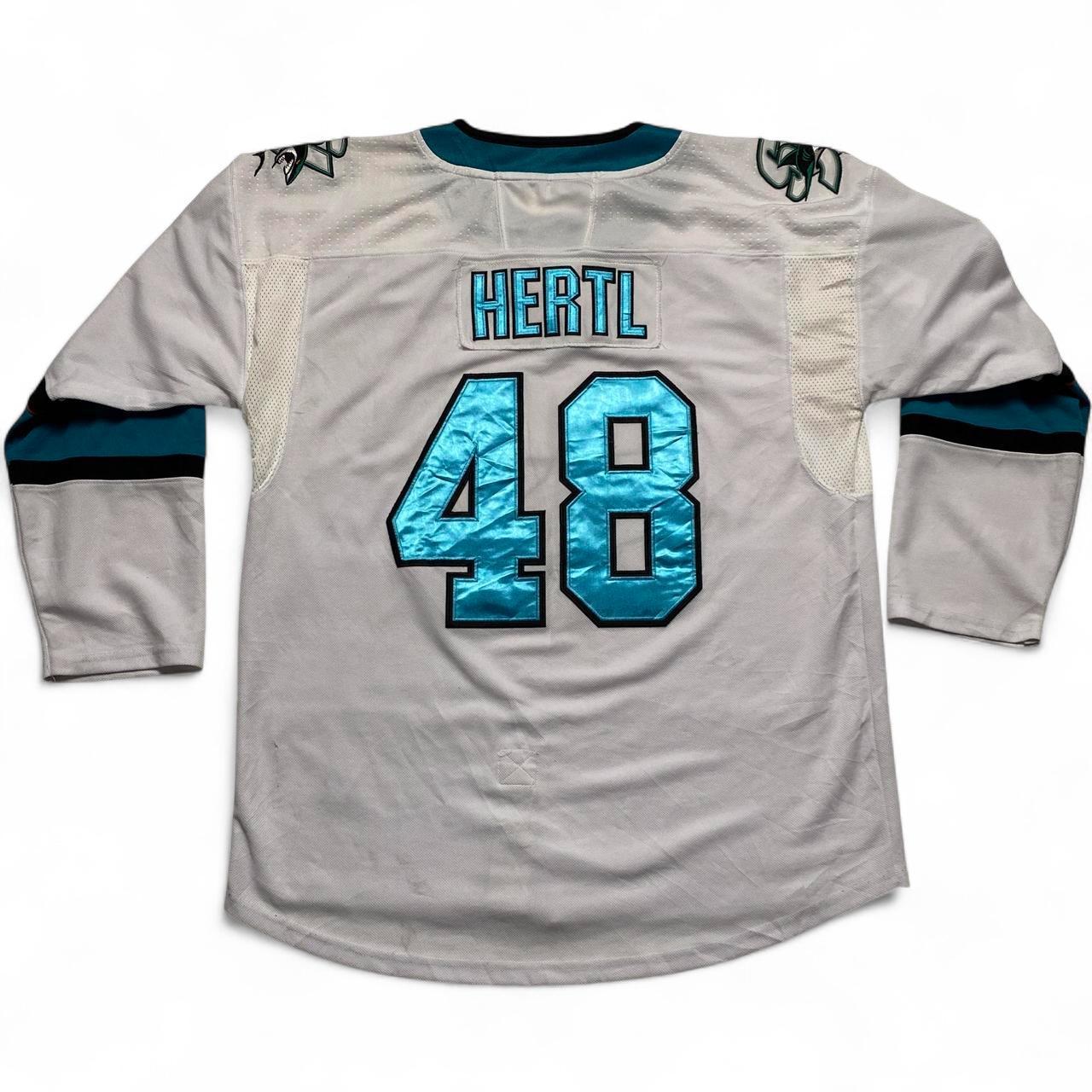 San Jose Sharks Hertl 48 White and Blue Hockey NHL Jersey (XL)
