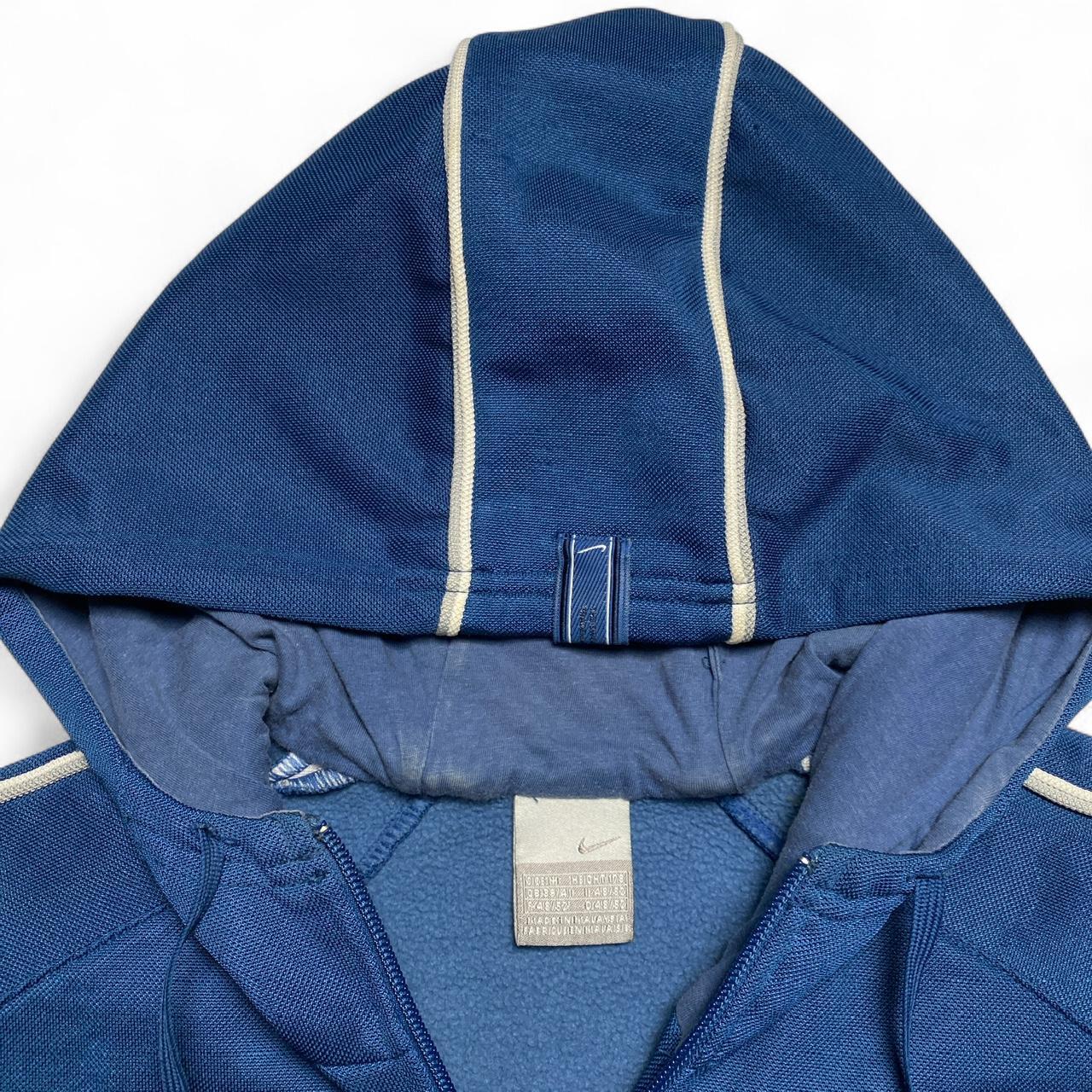 Nike Vintage Y2K Blue and White Tracksuit Jacket Hoodie