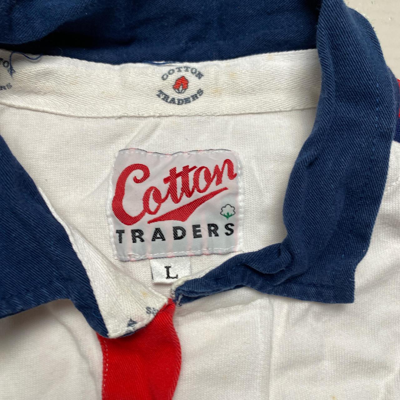 England Rugby Vintage Cotton Traders Polo Long Sleeve Shirt (L)