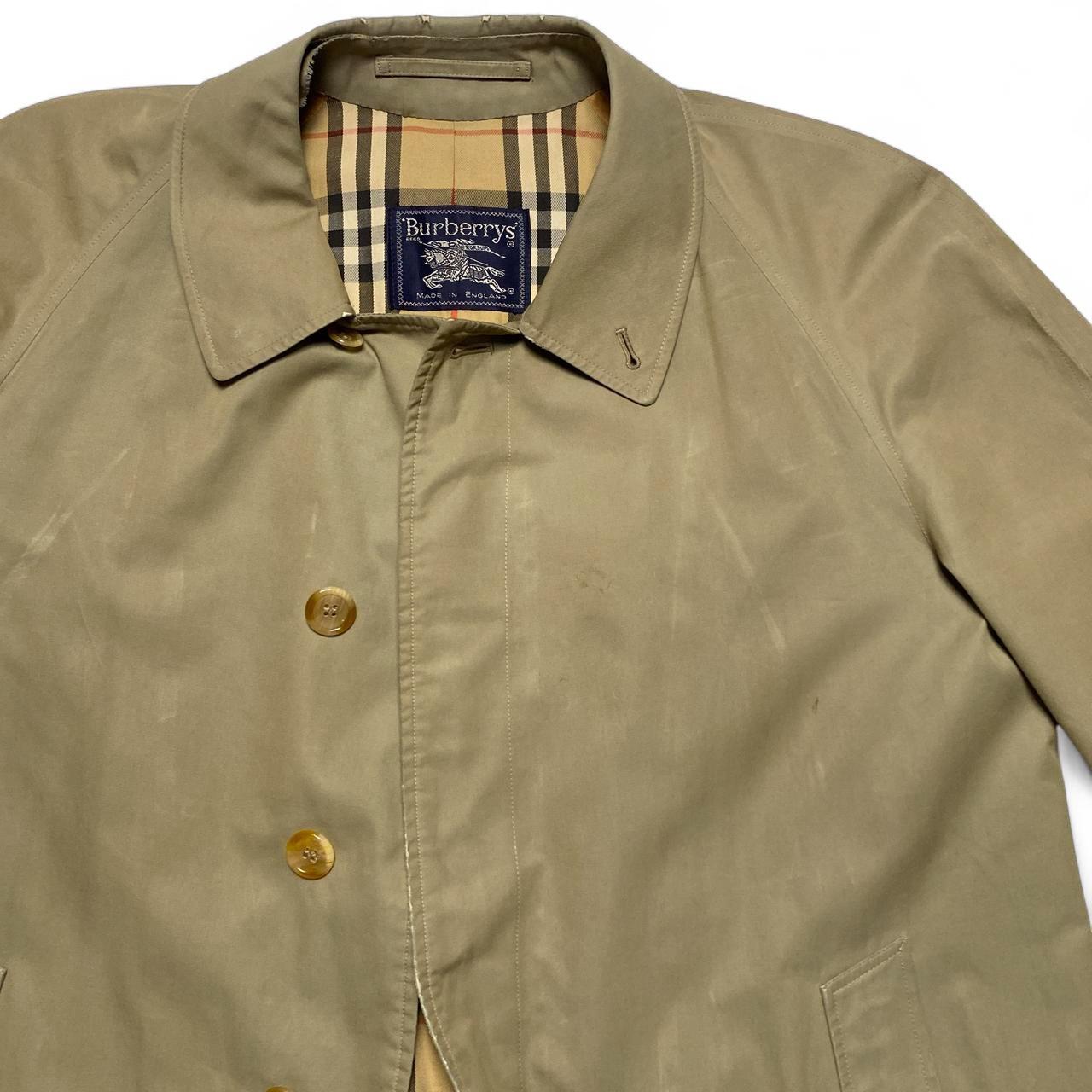 Burberry Vintage Burberrys Khaki Green Novacheck Trench Coat (L)