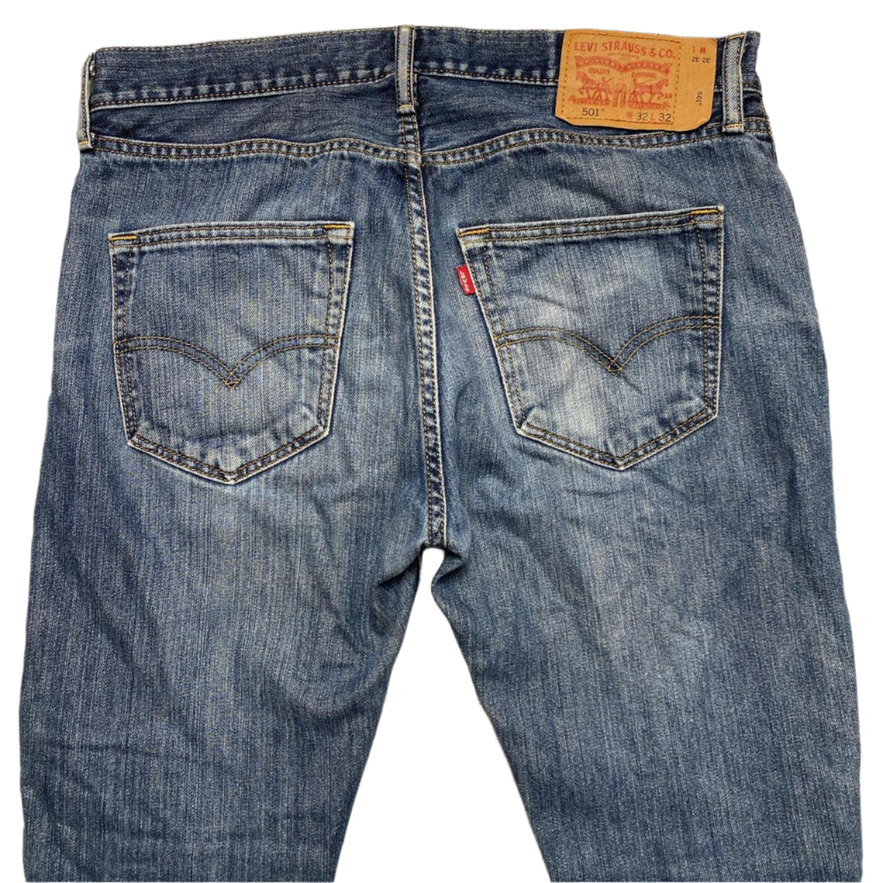 Levis 501 Blue Straight Fit Jeans (32W)