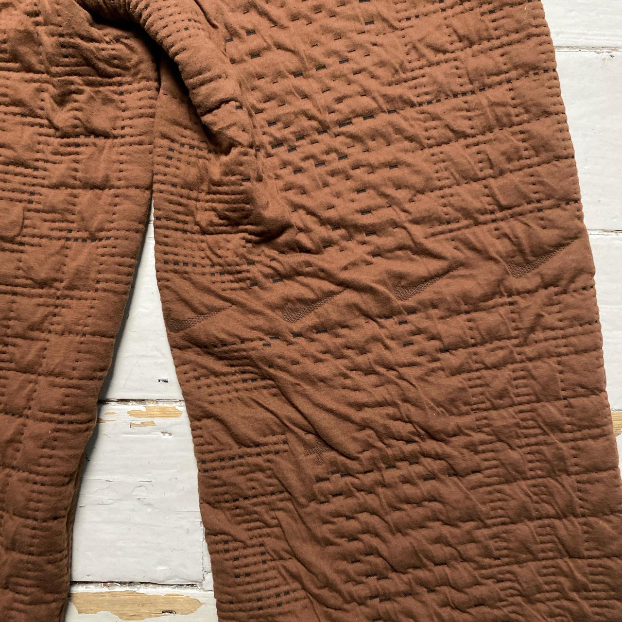 Nike Tech Pack Brown Quilted Baggy Joggers (XL)