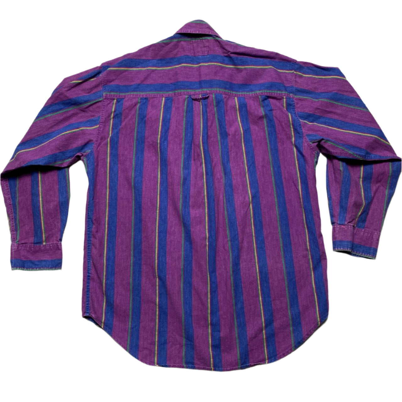 Chaps Vintage 90’s Purple and Blue Striped Shirt (L)