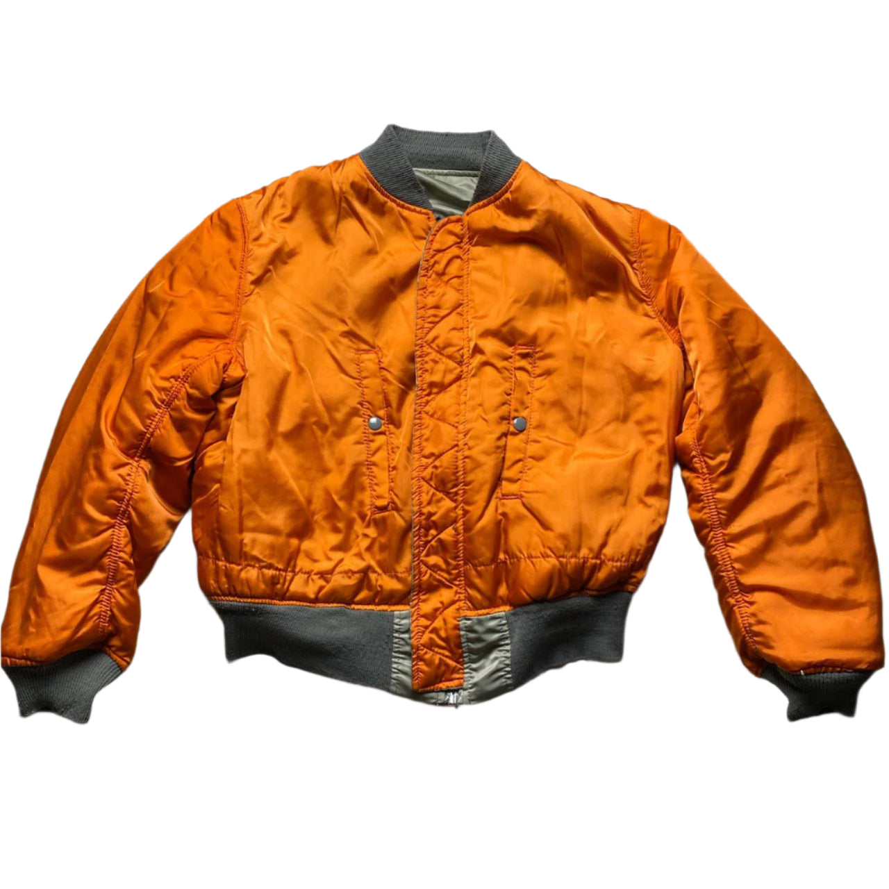Alpha Industries Green and Orange Pilot Bomber Jacket (M)