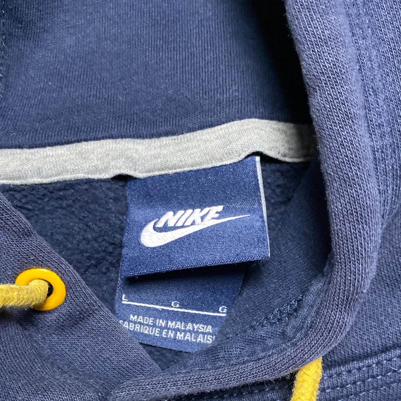 Nike Big Swoosh Navy and Yellow Hoodie (L)