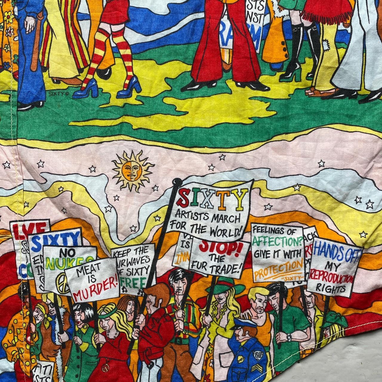 Sixty Vintage Protestor Cartoon Shirt (M)
