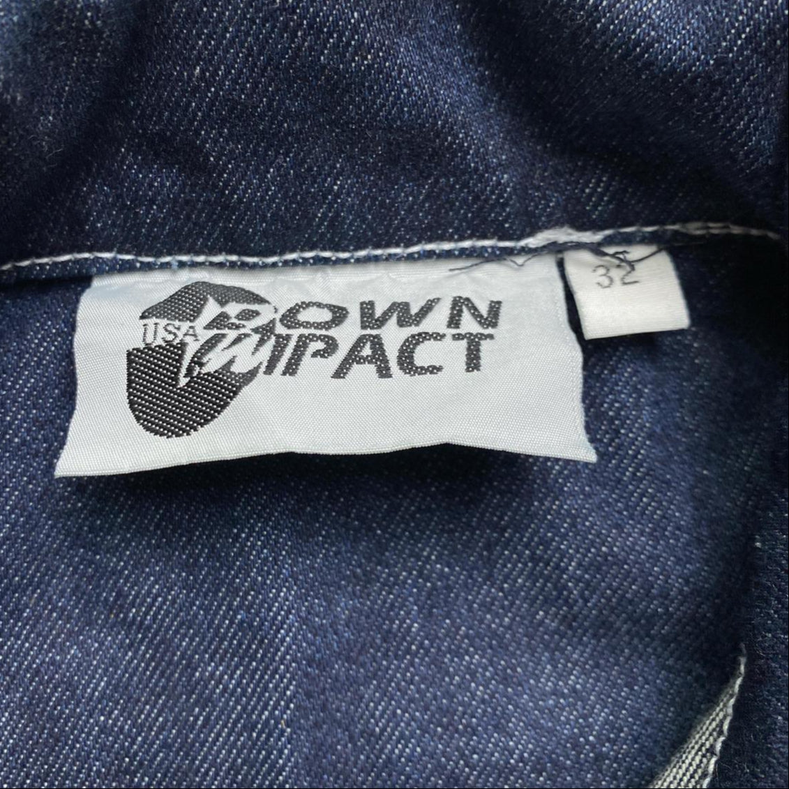 Down Impact Vintage 90’s Denim Jacket Navy and Silver (M)