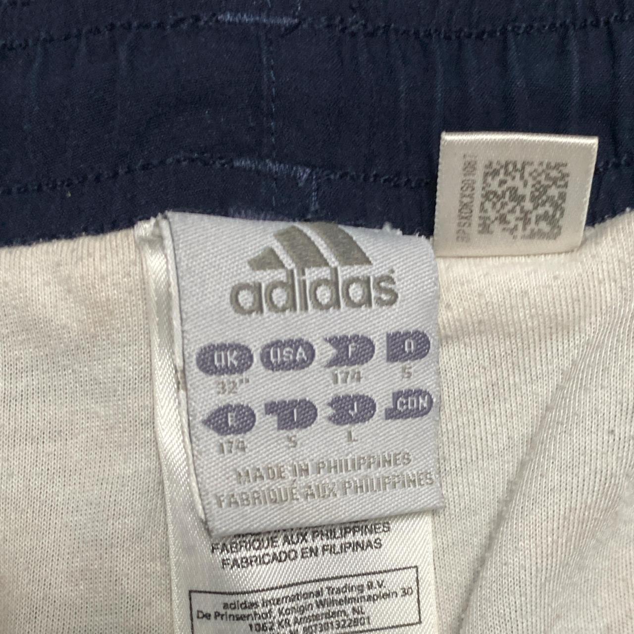Adidas Navy and White Shell Trackpant Baggy Bottoms (L)