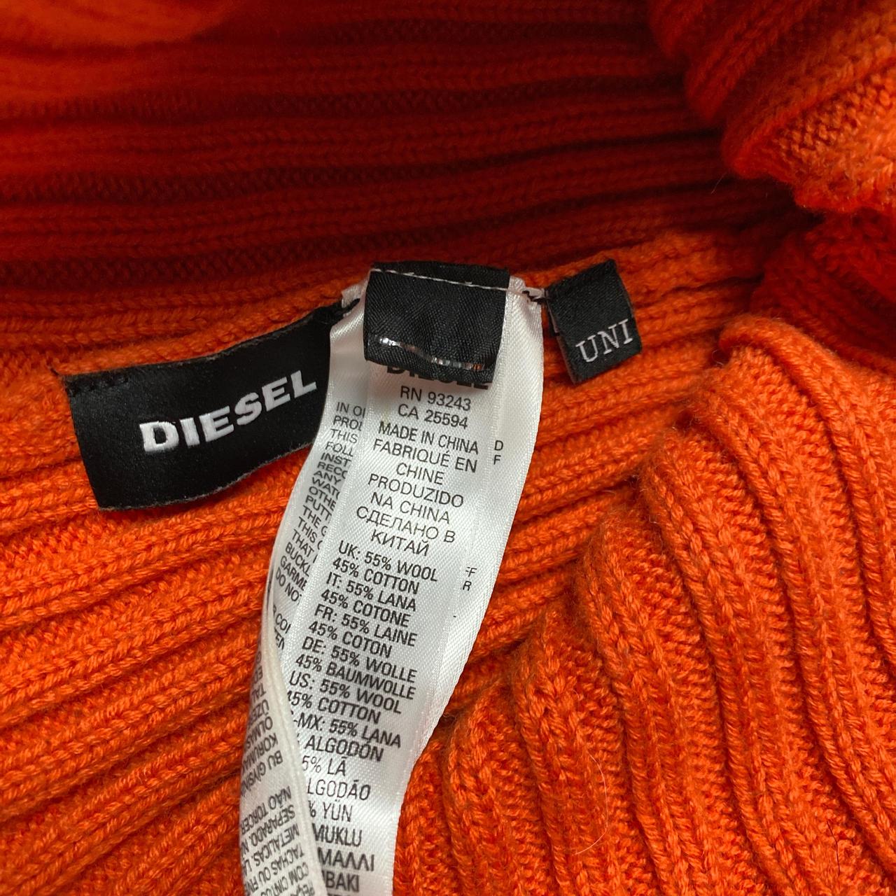 Diesel Orange Red and Black Beanie Hat