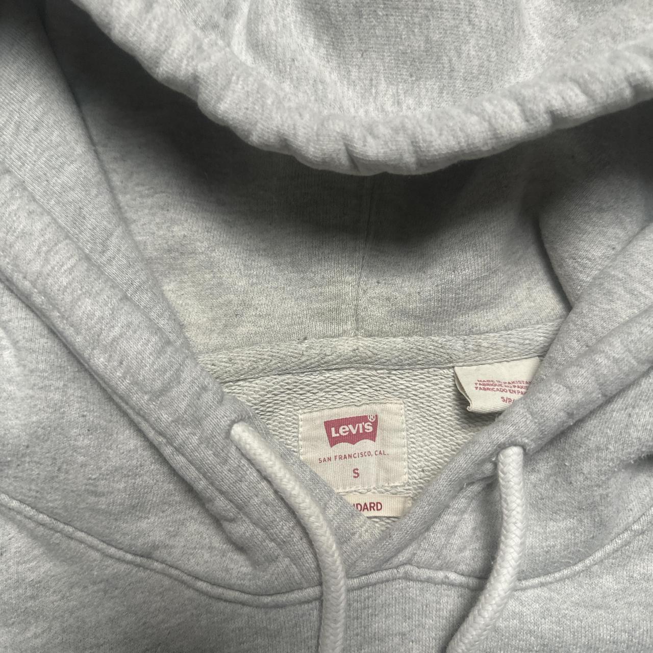 Levis Grey and Red Logo Hoodie (S)