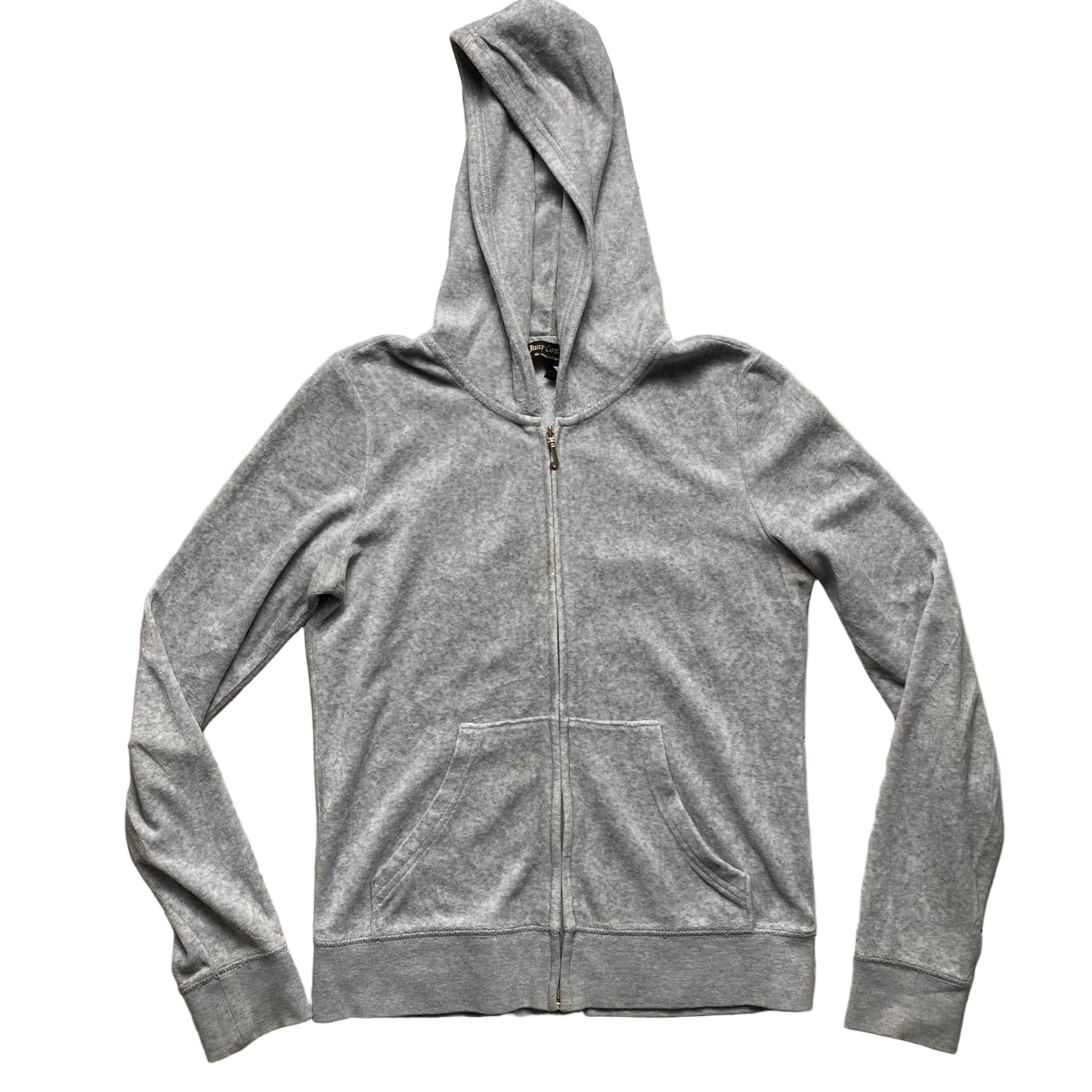 Juicy Couture Grey and Pink Velour Tracksuit (S)