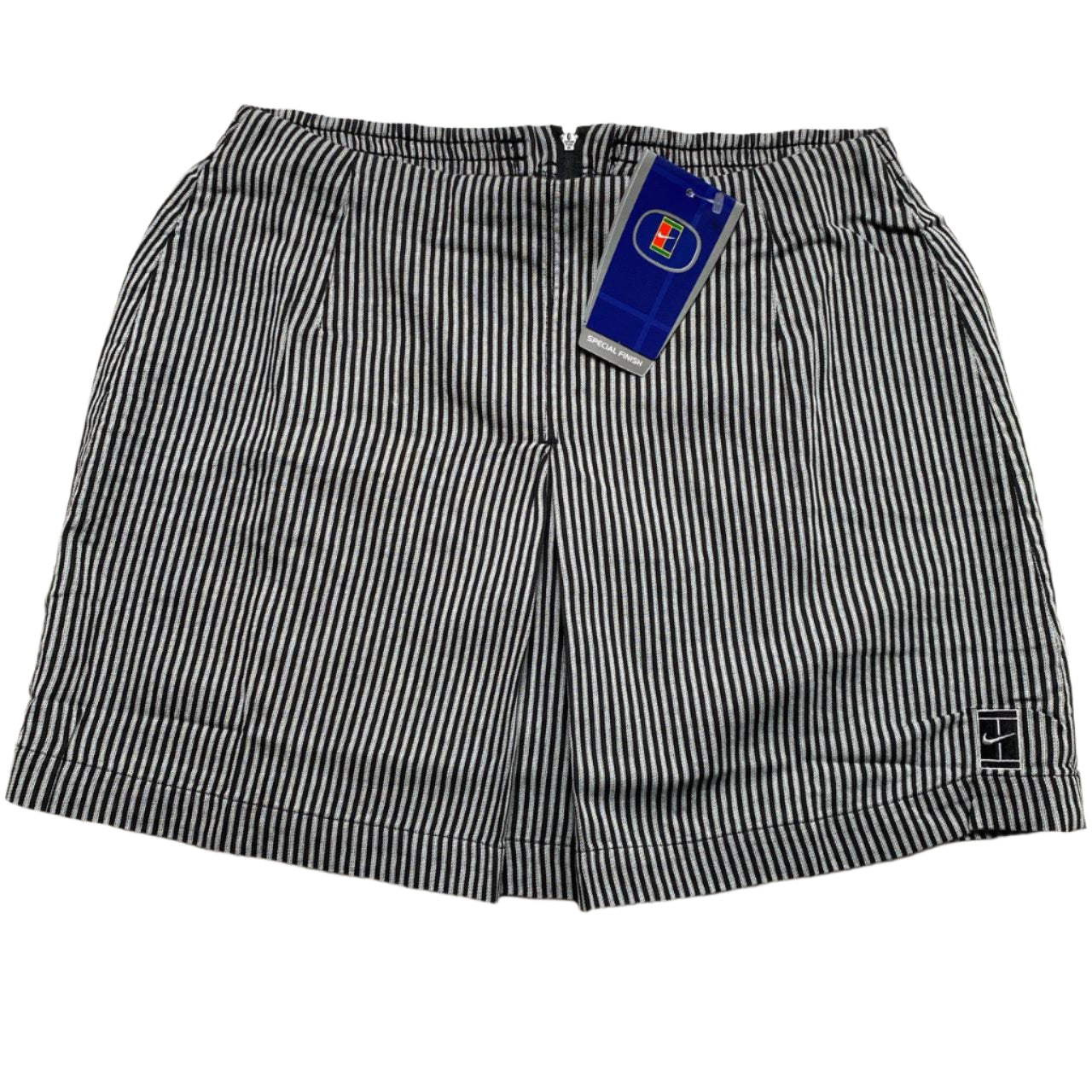 Nike Tennis Vintage Y2K Womens Pin Stripe Black and White Skirt (M)