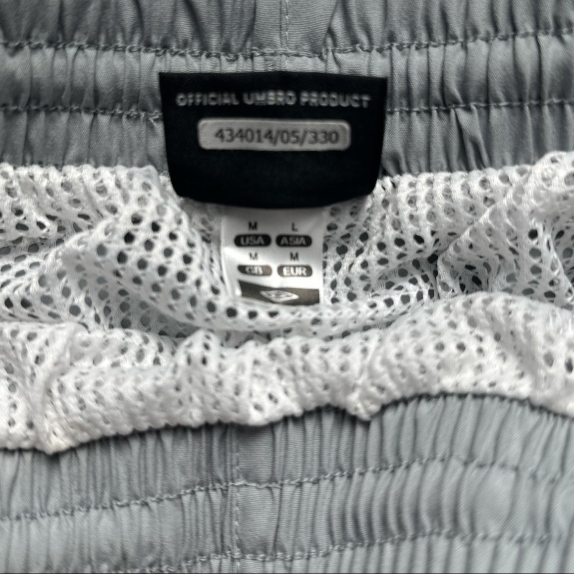 Umbro Grey and Black Shell Trackpant Shorts (M)