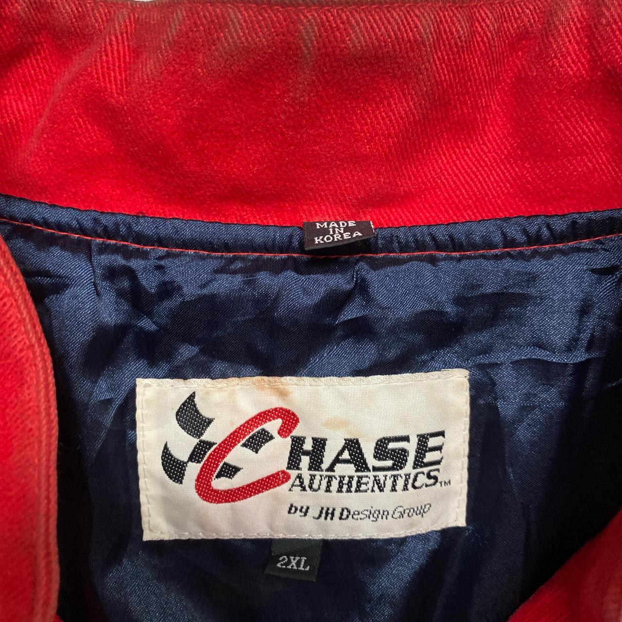 Chase Authentics NASCAR Red and Black Flames Du Pont Racing Bomber Jacket (2XL)
