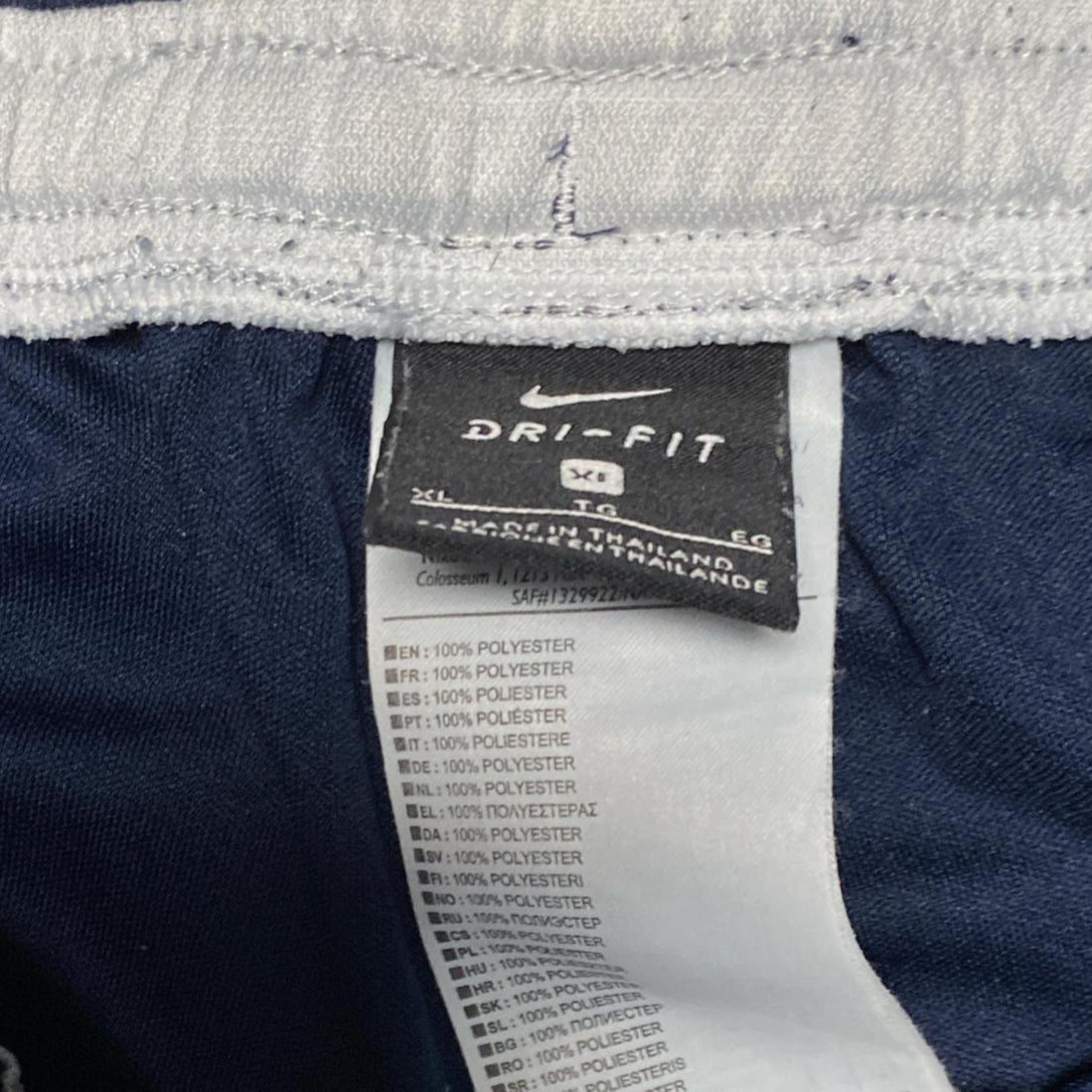 Nike Navy and White Training Trackpant Bottoms (XL)