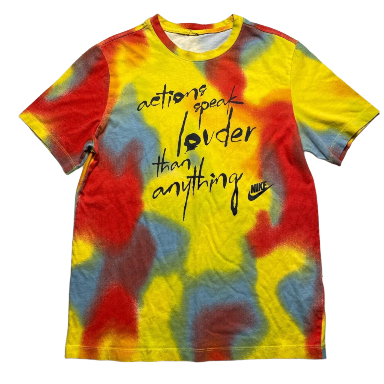 Nike Actions Speak Louder than Anything Tie Dye T Shirt (M)