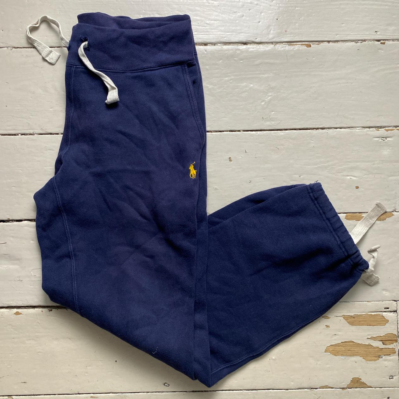 Ralph Lauren Polo Vintage Navy and Yellow Pony Baggy Jogger Bottoms