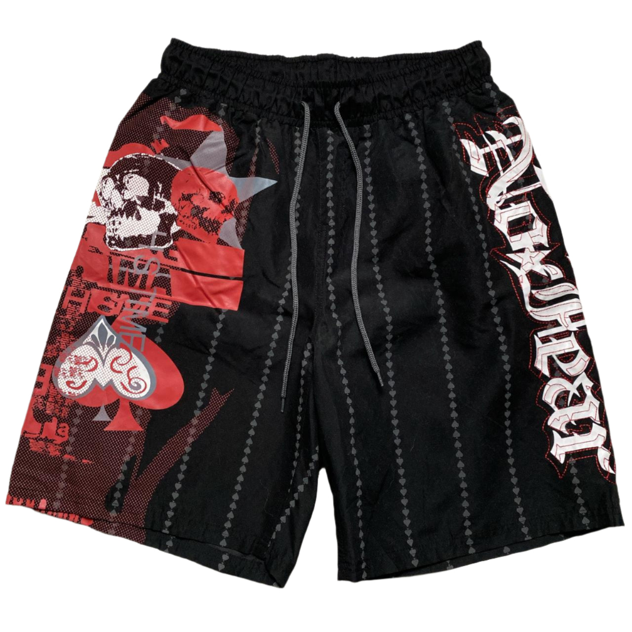 No Fear Skater Swimming Trunk Shorts Black White and Red (M)