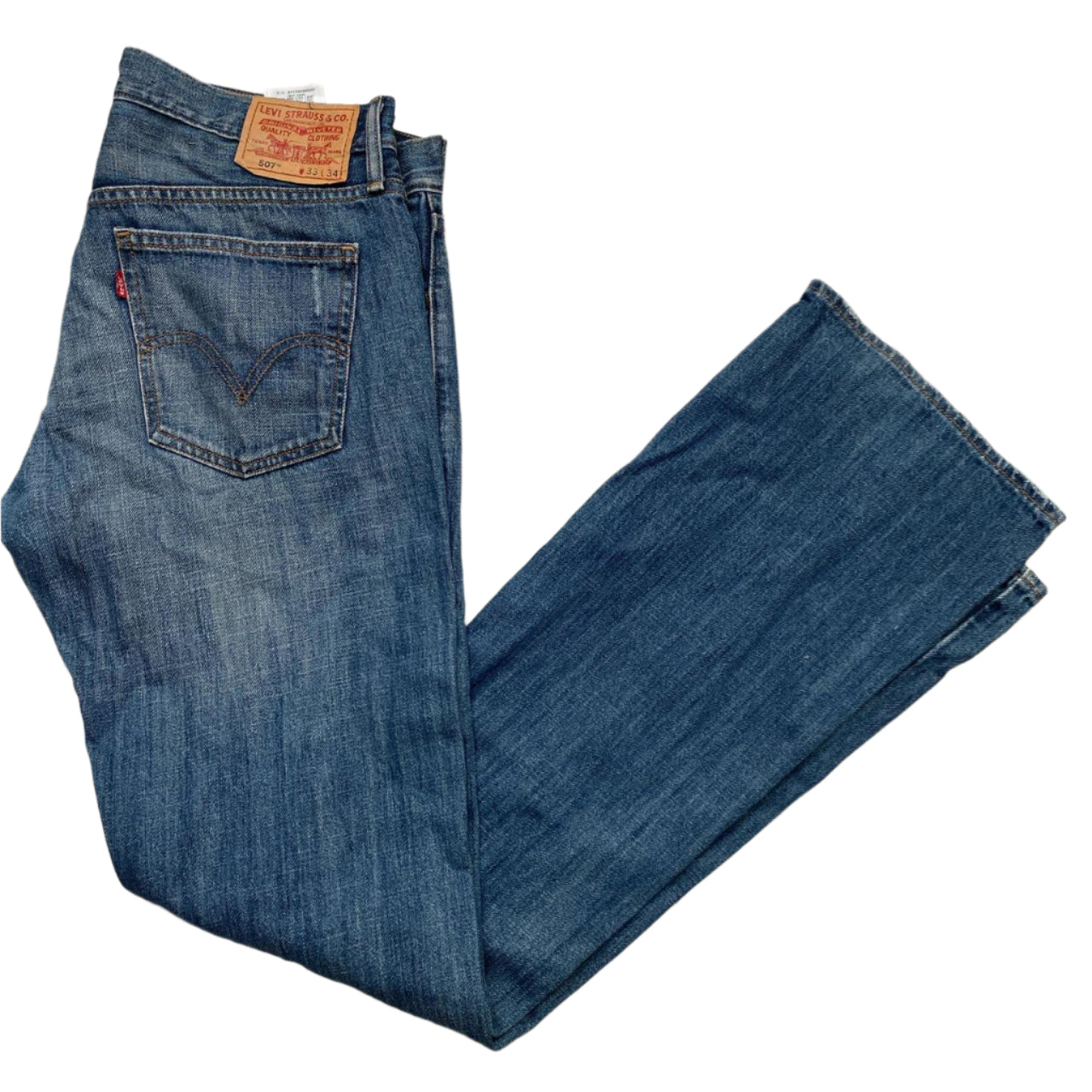Levis 507 Slim Bootcut Jeans Navy Blue (W 33)
