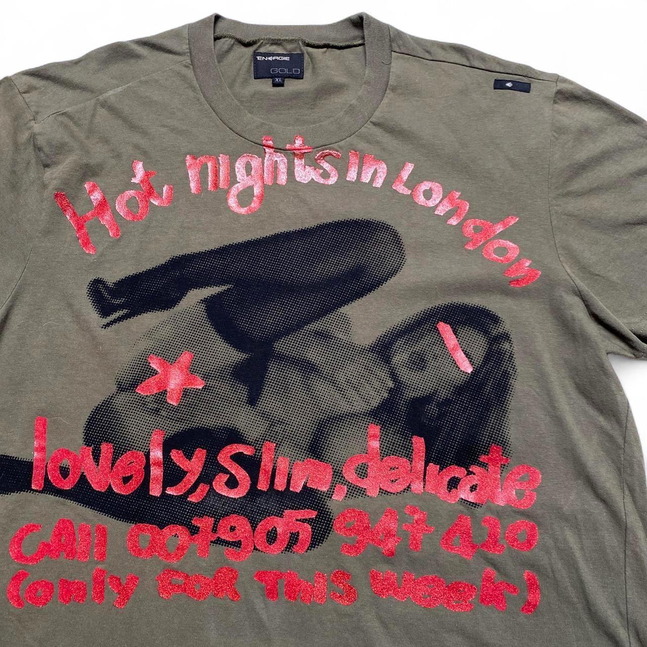 Energie Hot Nights In London Vintage y2k Graphic Woman T Shirt (XL)