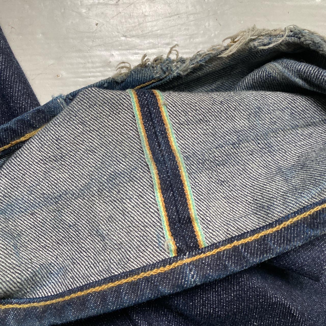 Edwin Distressed Selvedge Wide Pant Navy Baggy Jeans (32W)