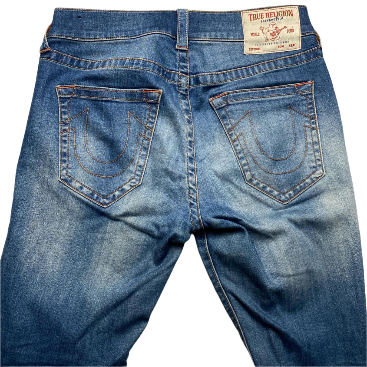 True Religion Rocco Relaxed Skinny Blue Jeans (30W)