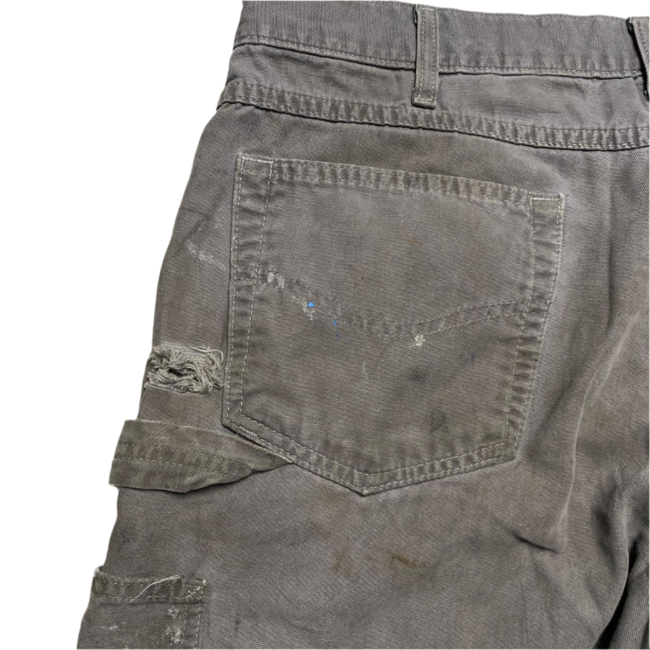 Carhartt Vintage Distressed Grey Workwear Cargo Trousers (36W)