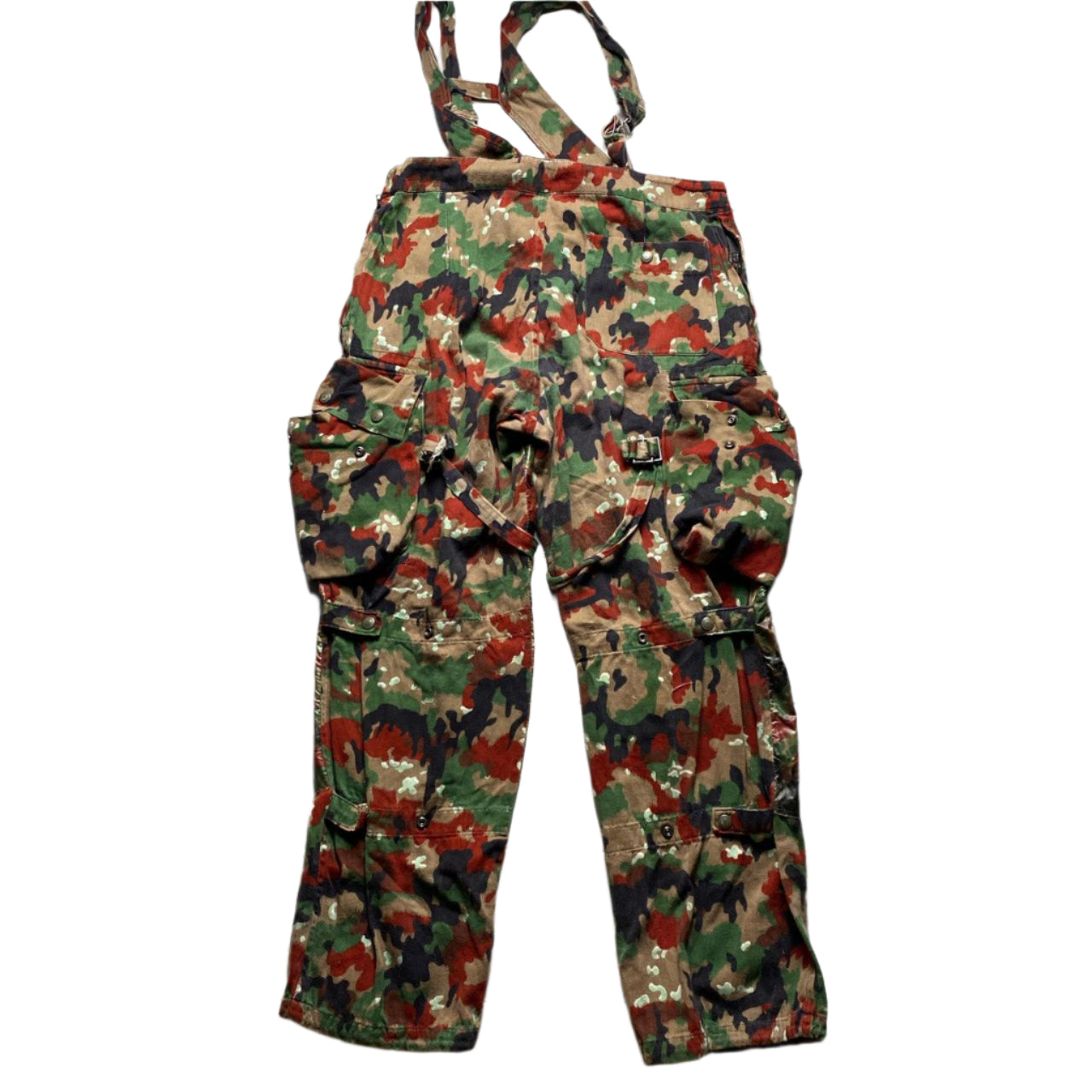 Camo Bretel CH Vintage Military Red Green and Brown Camouflage Jacket and Dungarees (L)