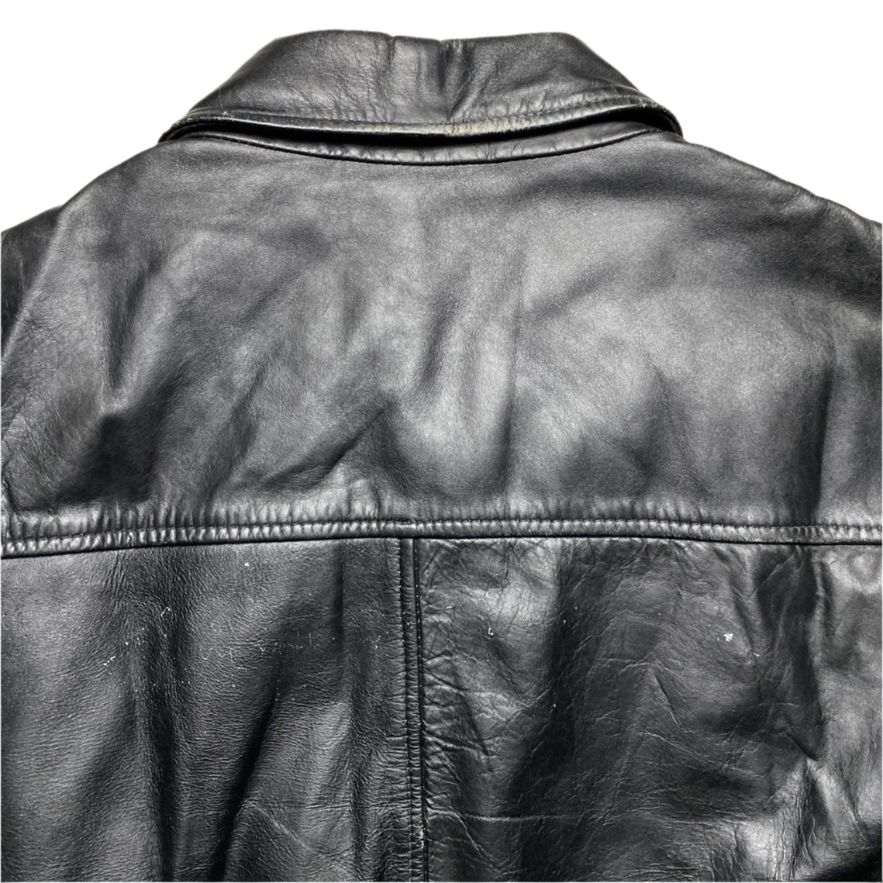 United Colours of Benetton Black Leather Jacket (XL)