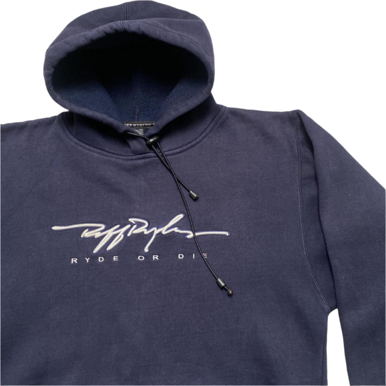 Ruff Ryders Ryde or Die DMX Navy and White Hoodie (M)