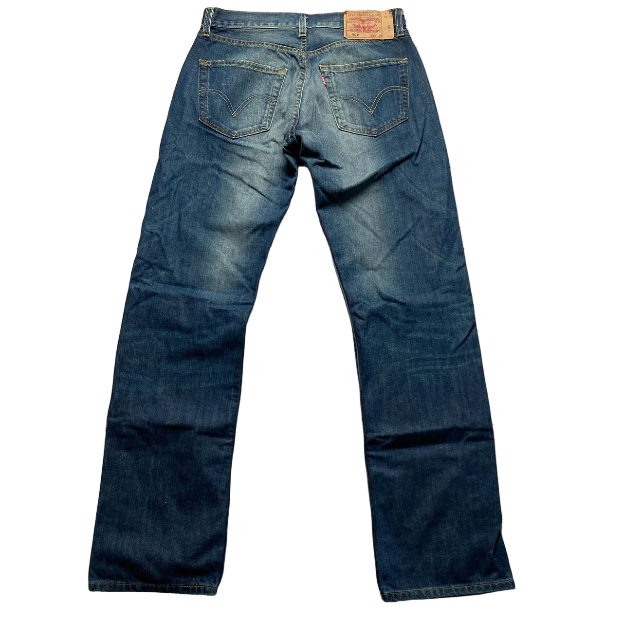 Levis 501 Vintage Stonewashed Navy Jeans (32W)