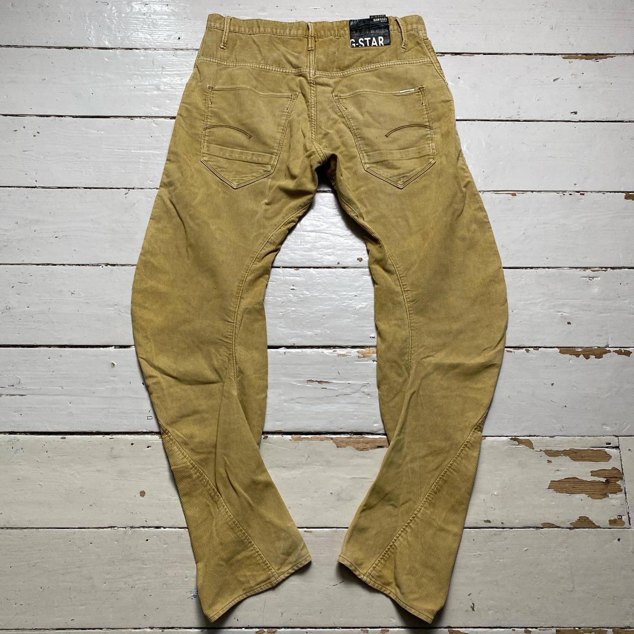 G Star Beige Corduroy Twisted Jeans