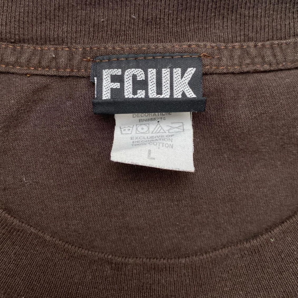 FCUK French Connection Vintage 20th Century FCUK Brown T Shirt (L)