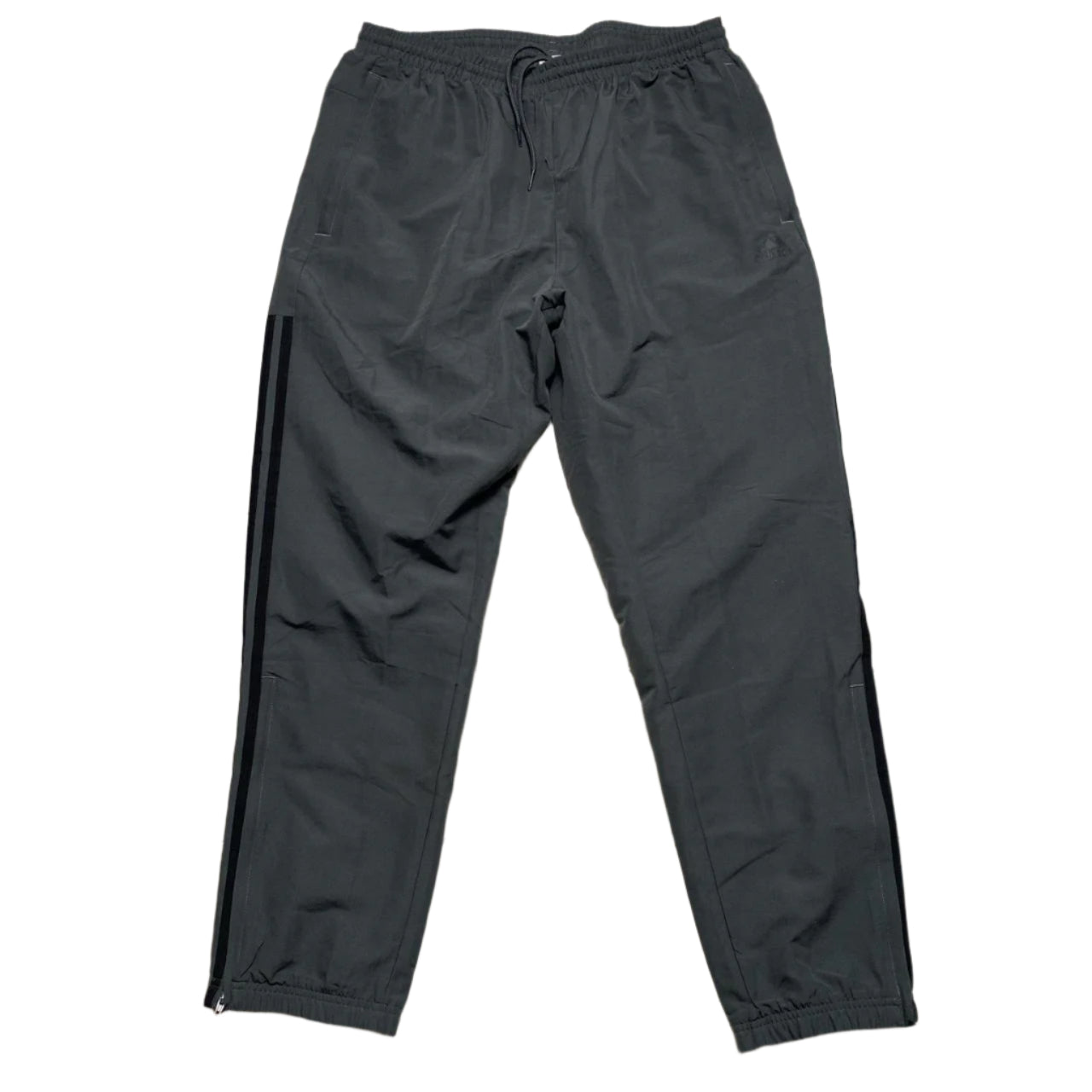 Adidas Grey and Black Shell Trackpant Baggy Bottoms (L)