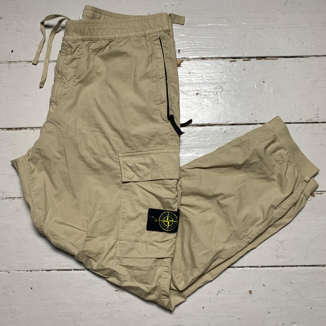 Stone Island Baggy Sand Khaki Cargo Combat Trousers