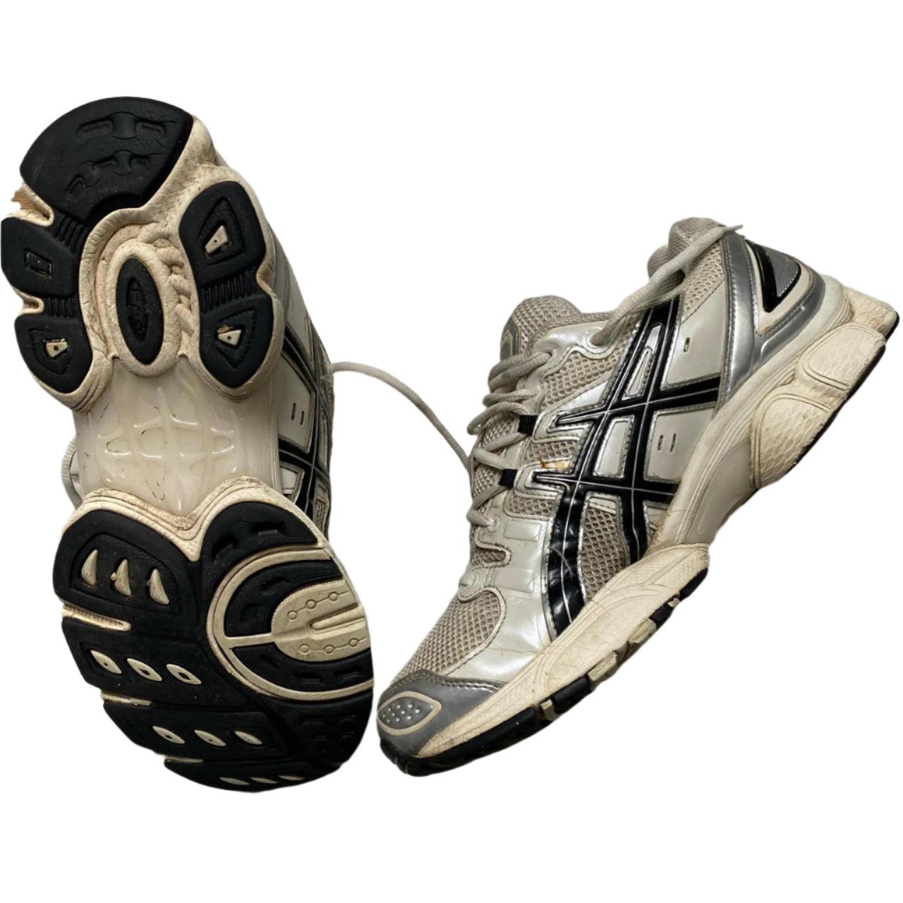 Asics Gel Nimbus 9 White Silver and Black Trainers (UK 9.5)