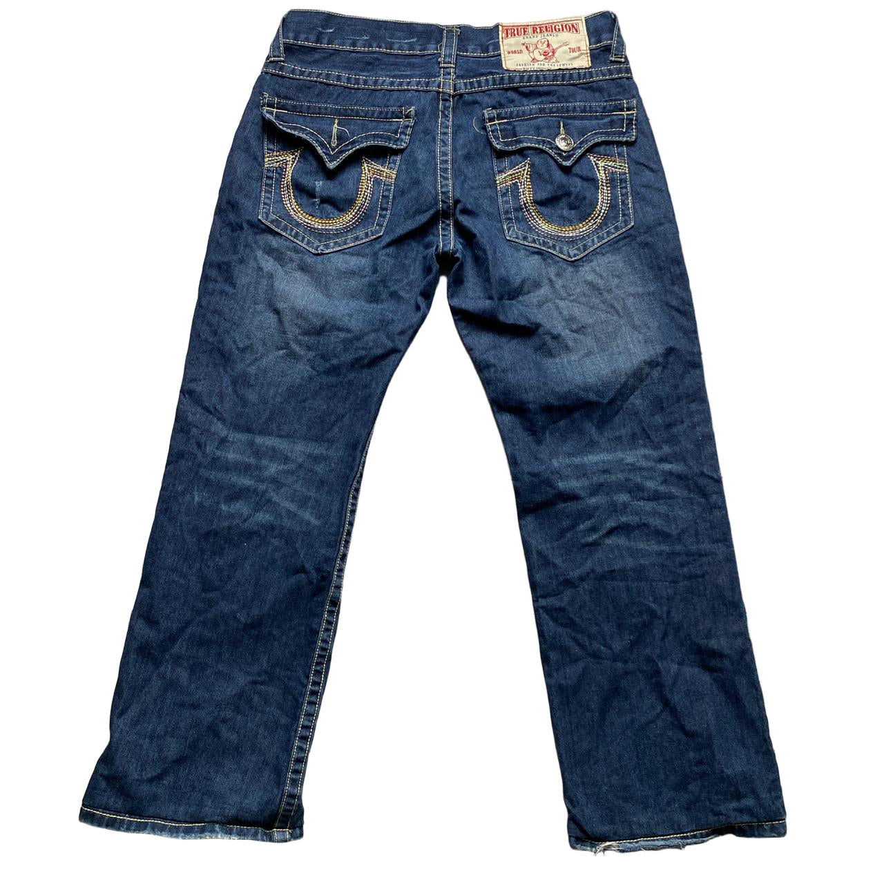 True Religion Billy Super T Multi Colour Stitch Baggy Jeans (36W)