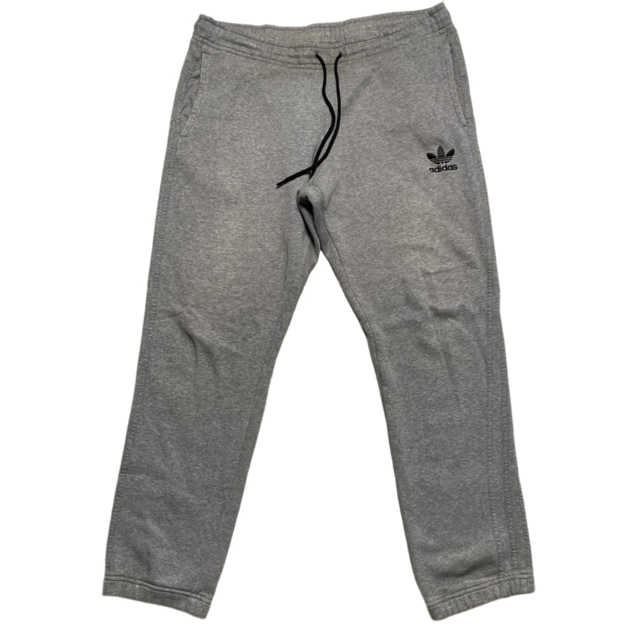 Adidas Grey and Black Joggers (L)