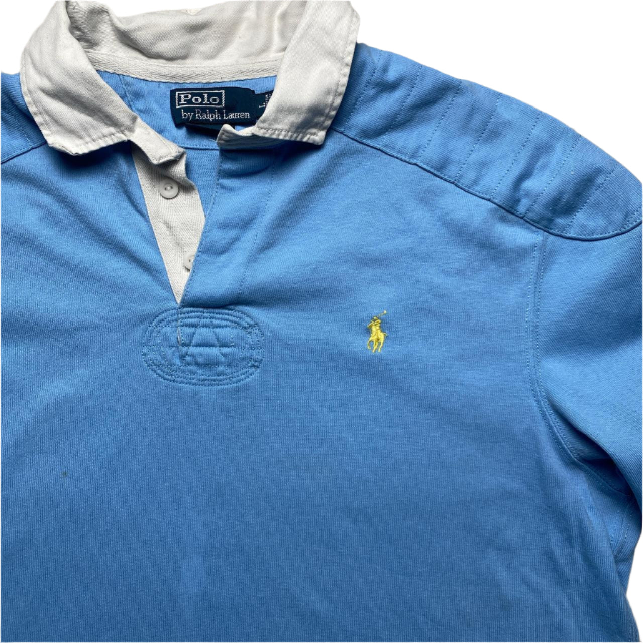 Polo Ralph Lauren Light Baby Blue Rugby Polo Long Sleeve Shirt (L)
