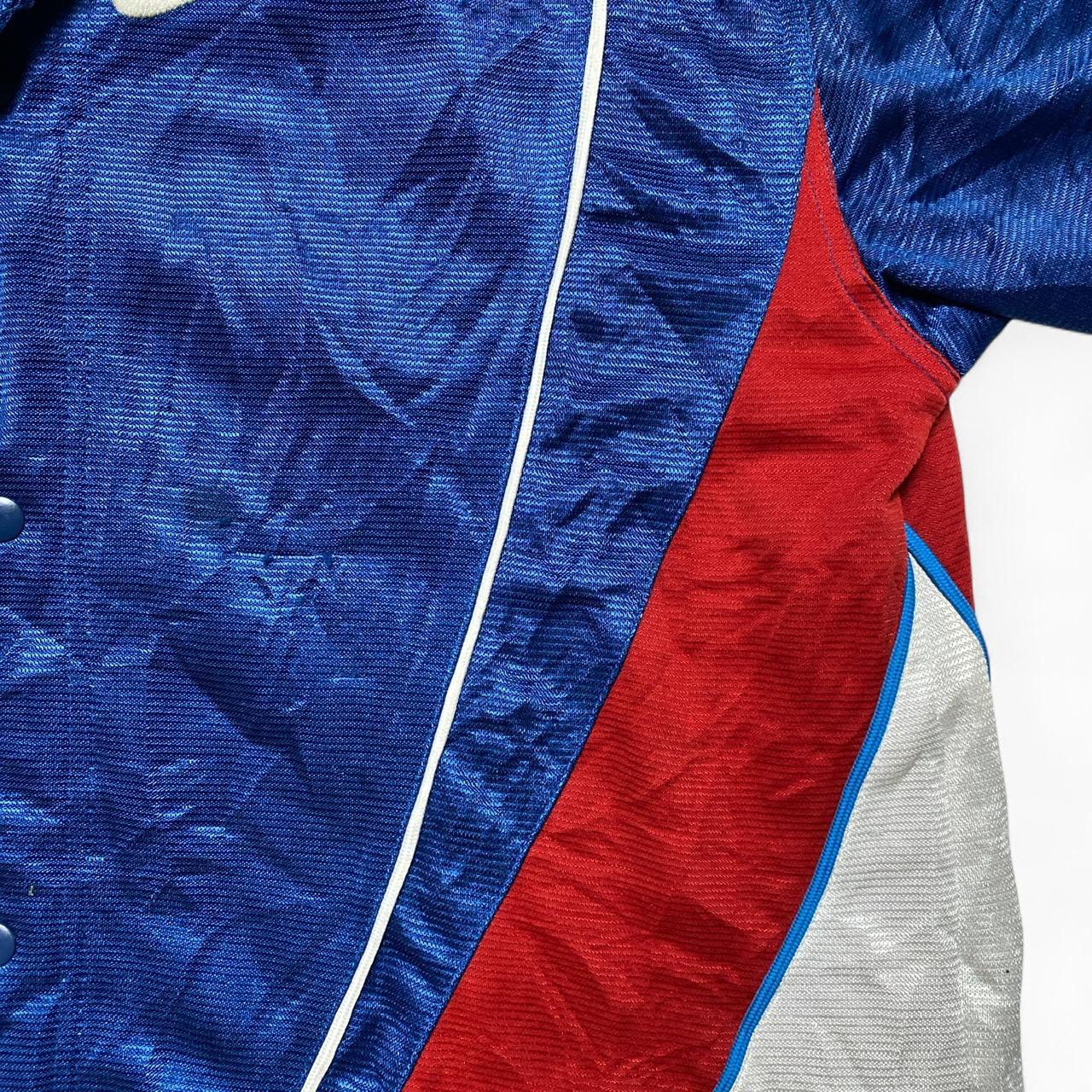 Nike Vintage 90’s Basketball Blue Red and White Button Up Polo Jersey (M)