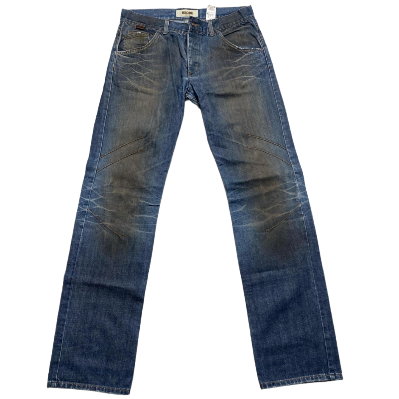 Moschino Jeans Vintage Baggy Navy Distressed Denim (34W)