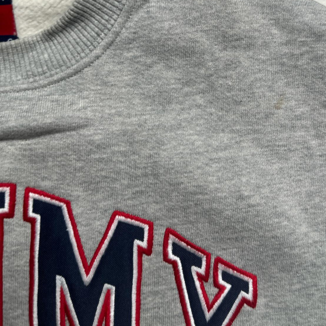 Tommy Hilfiger Grey Spellout Jumper (XS)