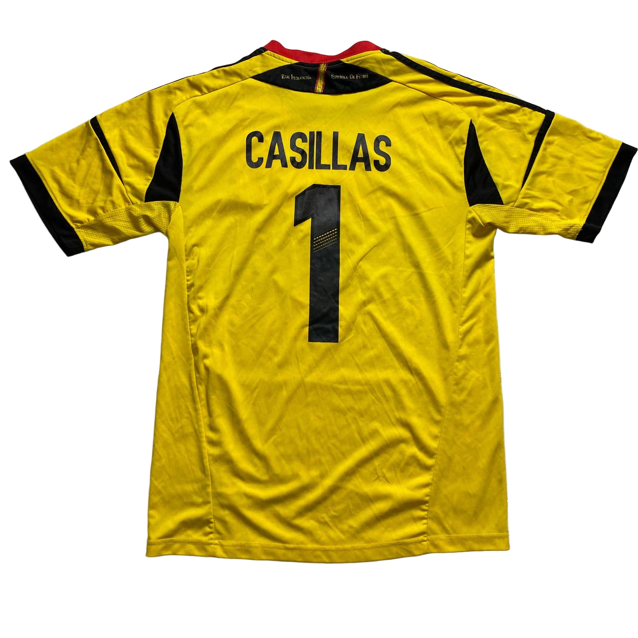 Spain Adidas Football Jersey Yellow and Black Casillas No 1 (XL)