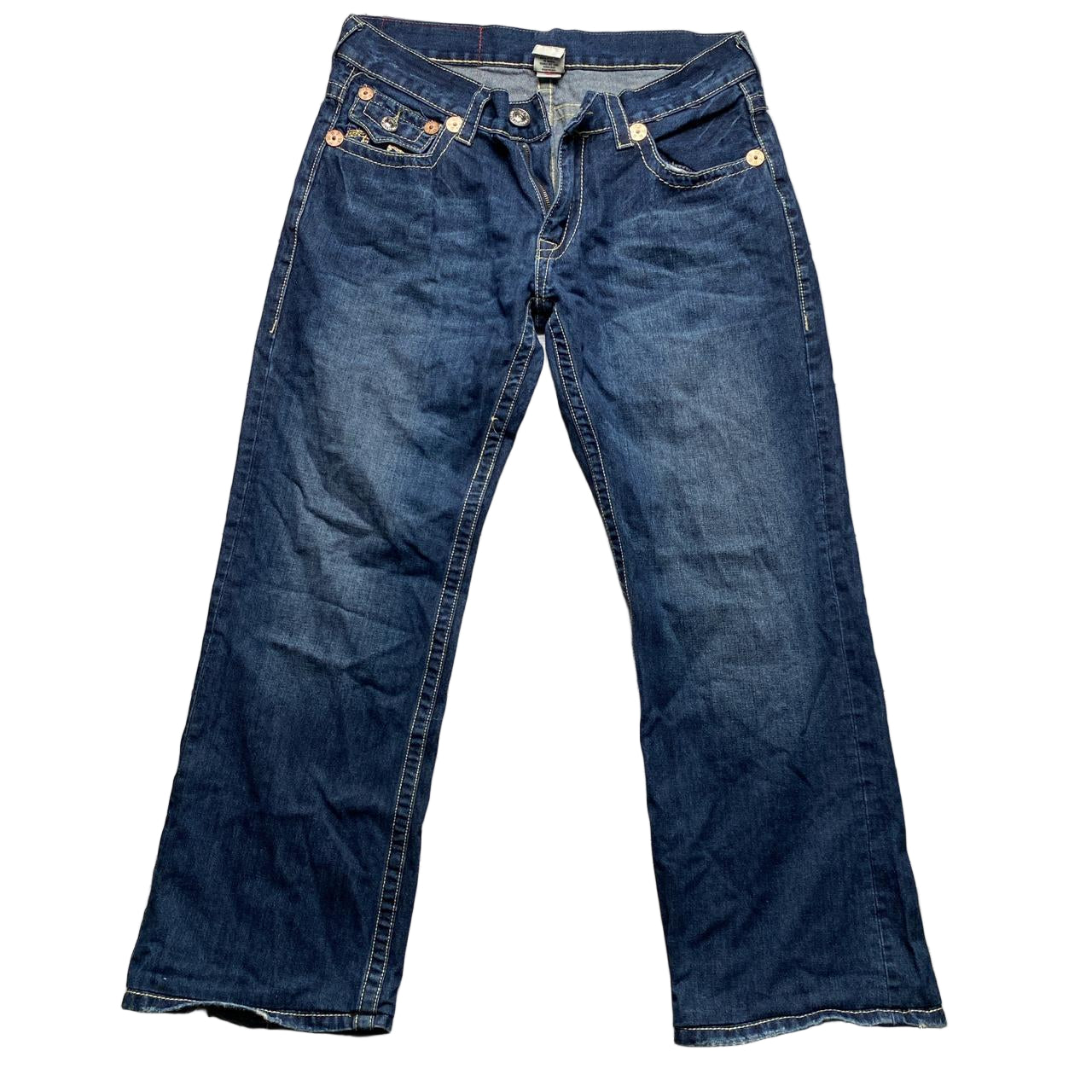 True Religion Billy Super T Multi Colour Stitch Baggy Jeans (36W)