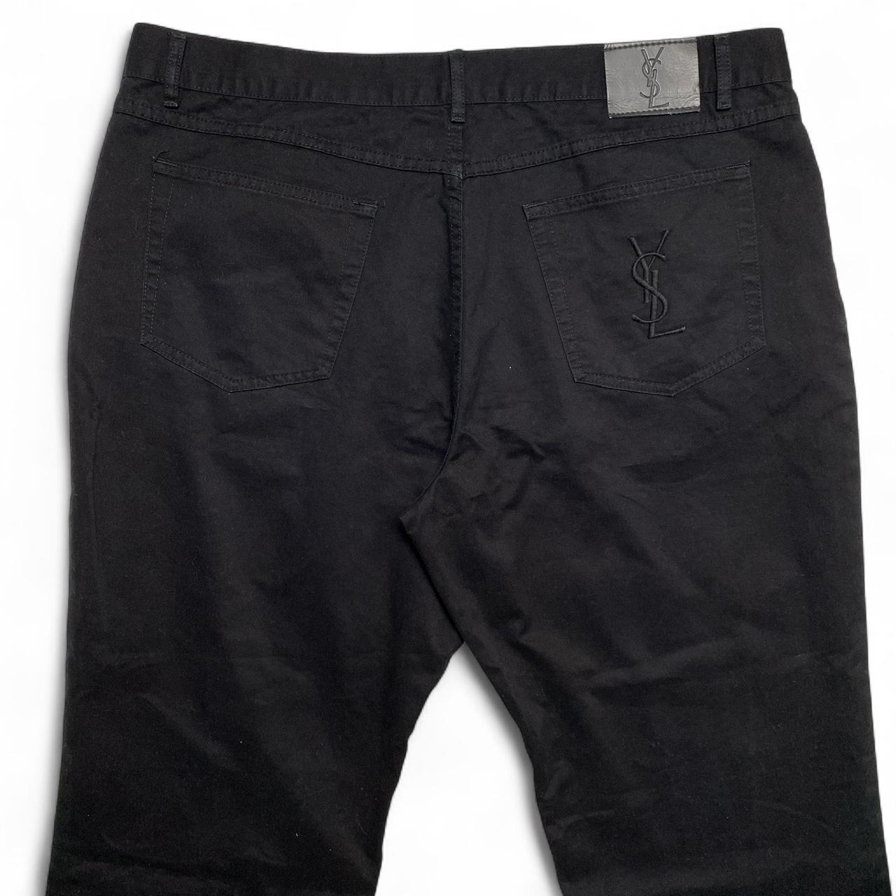 YSL Yves Saint Laurent Black Embroidery Trouser Jeans (40W)