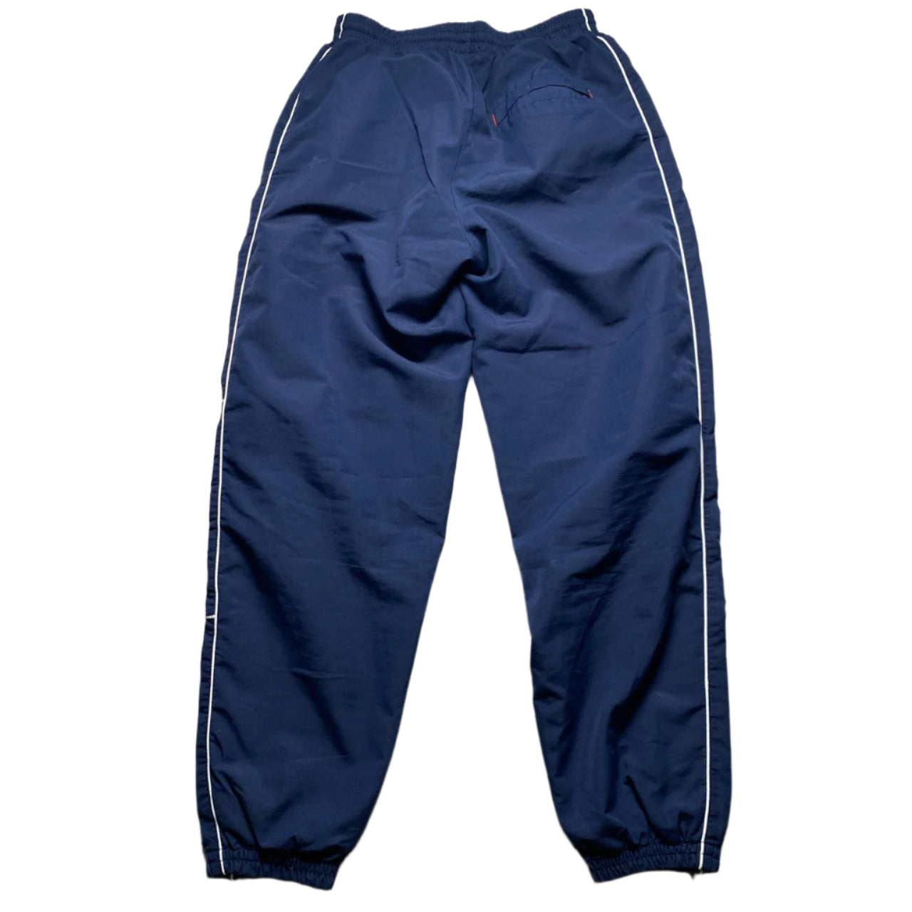 Umbro Vintage Embroidery Spellout Navy White and Red Baggy Trackpant Nylon Shell Bottoms (S)