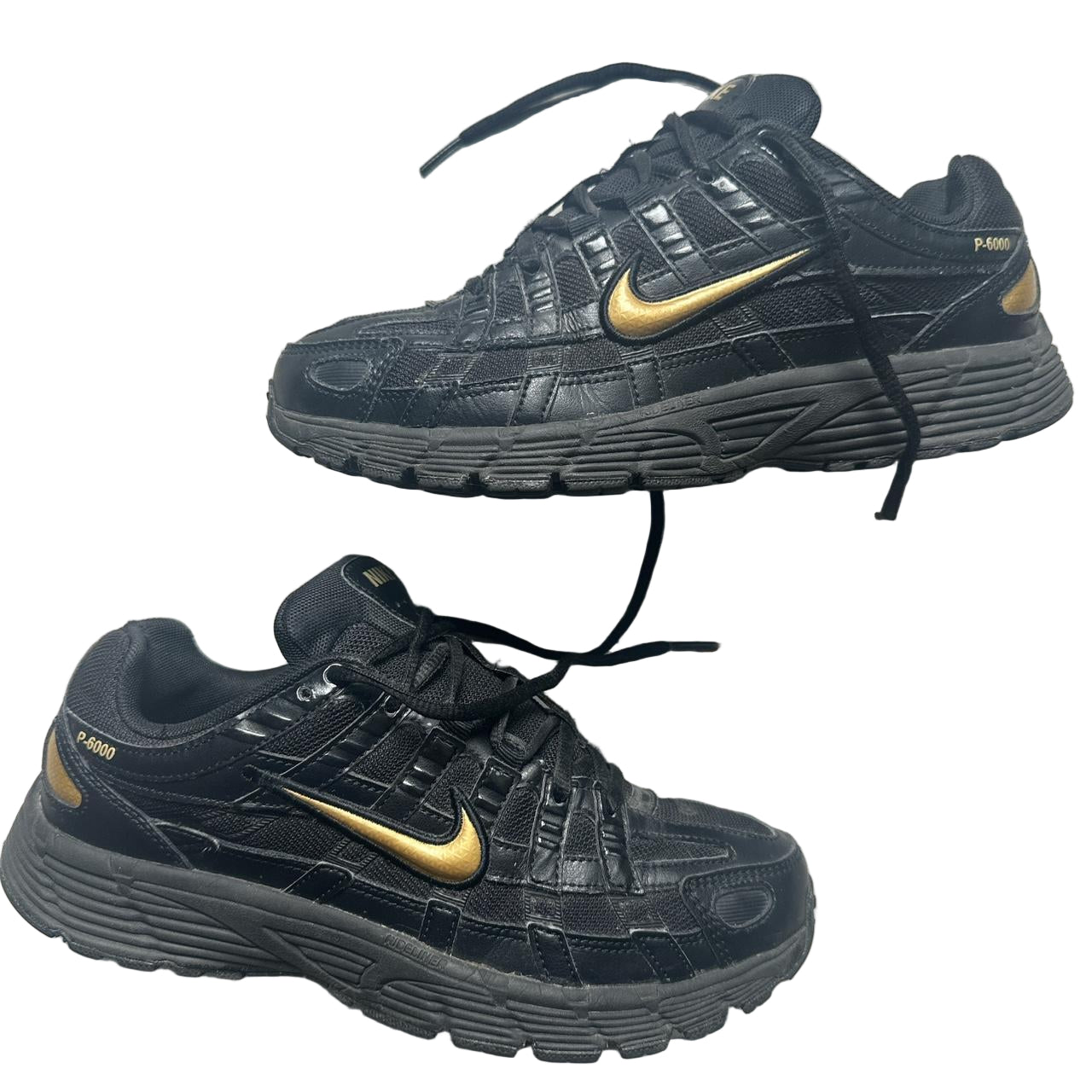 Nike P-6000 Black and Gold Trainers (UK 6)
